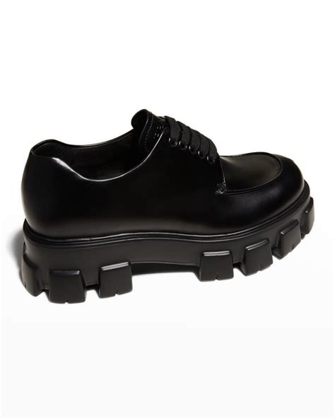 prada rubber tipped oxford shoes|prada monolith derby shoes.